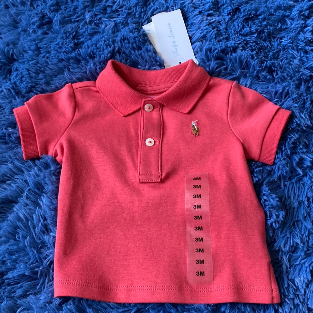 Spring Red Ralph Lauren polo shirt - 3 months.